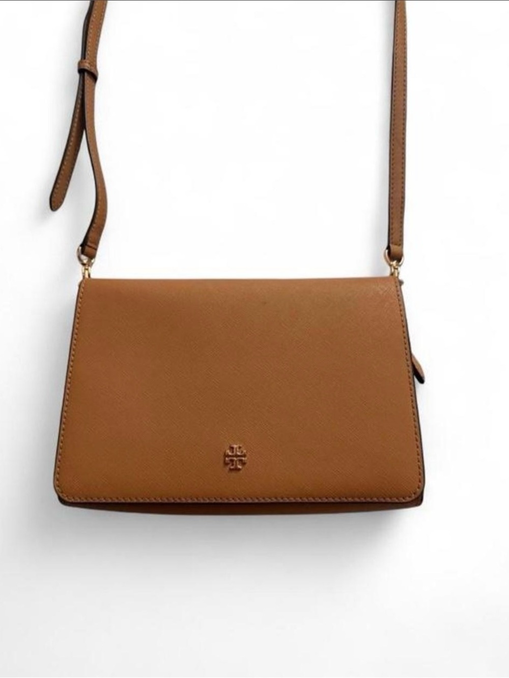 Tory Burch Brown Leather Flap Crossbody Bag